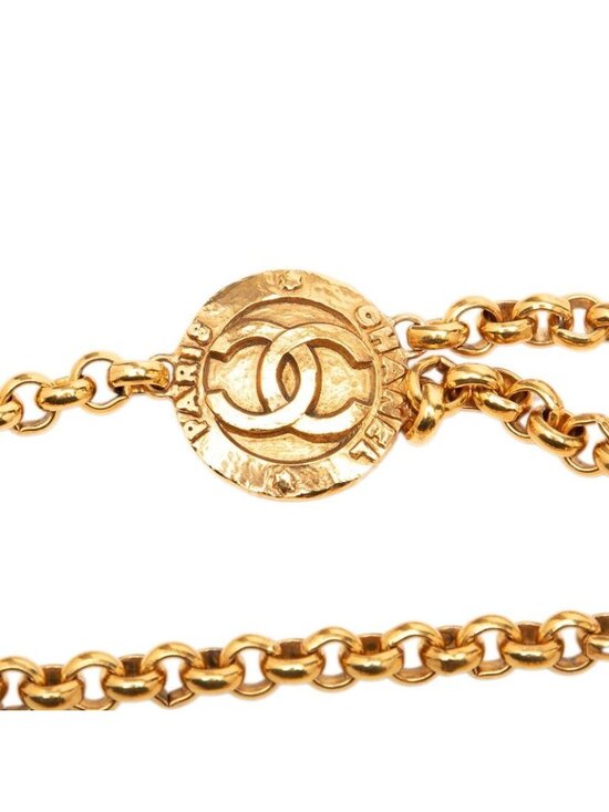 Chanel CC Logo Vintage Chain Belt Gold Plated main image 3